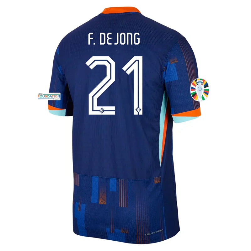 Camiseta Frenkie de Jong Países Bajos 24/25 Versión del Jugador II (Away) - Hombre